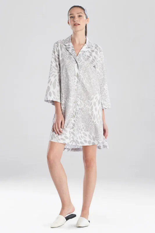Leopard Printed Cotton Sateen Sleepshirt made by Natori