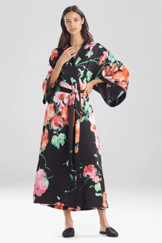 Peony Blossoms Silk Robe made by Natori