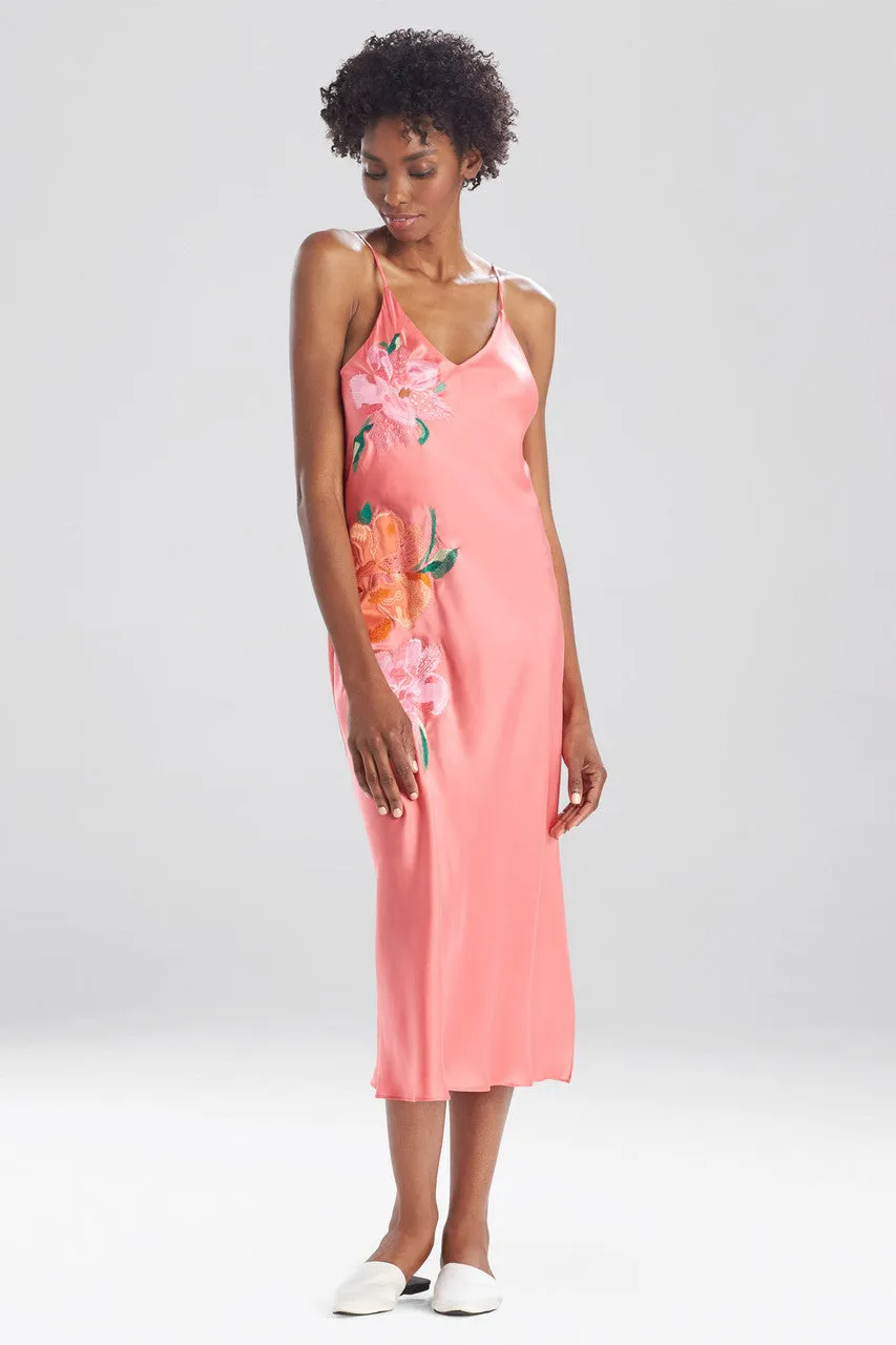 Peony Blossoms Embroidered Silk Gown sold by Natori product image thumbnail 3