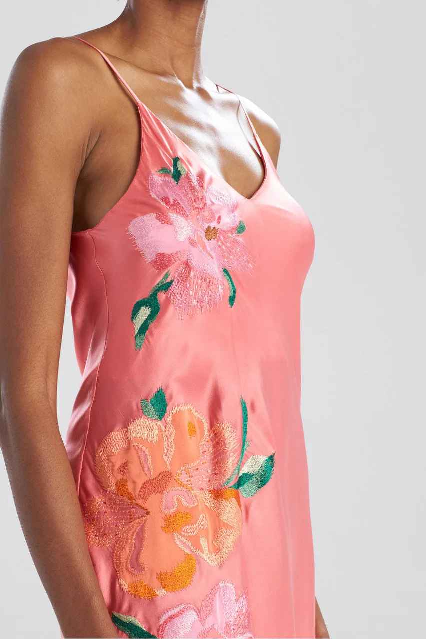 Peony Blossoms Embroidered Silk Gown sold by Natori product image thumbnail 5