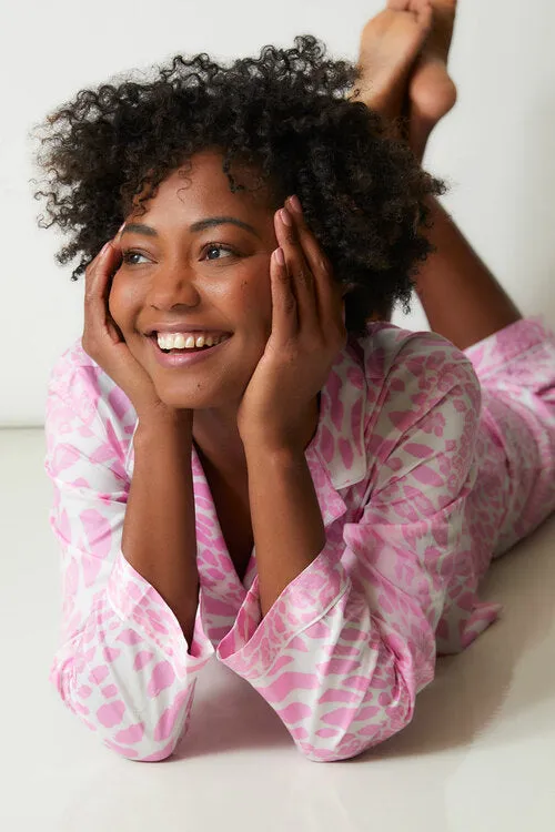 Leopard Printed Cotton Sateen PJ sold by Natori