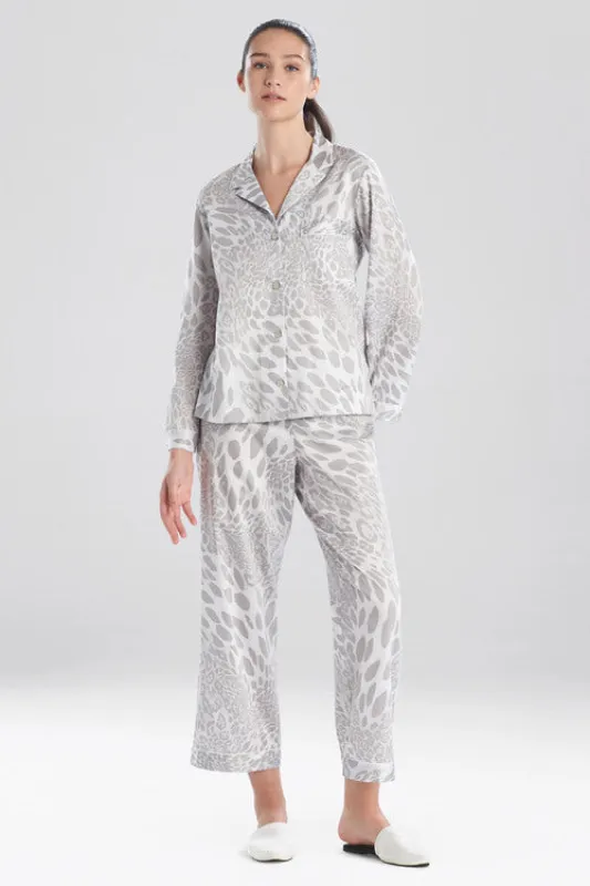Leopard Printed Cotton Sateen PJ made by Natori