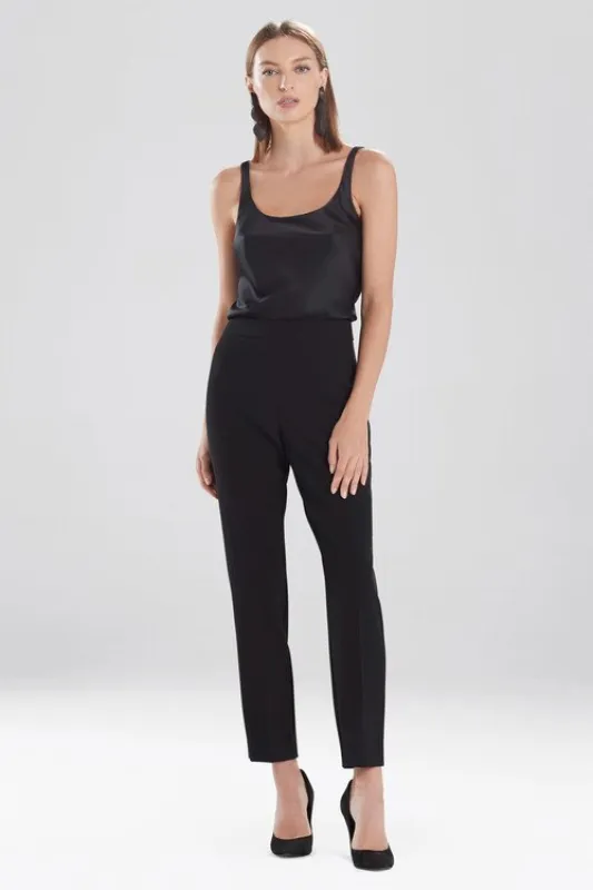 Solid Crepe Slim Ankle Pants sold by Natori