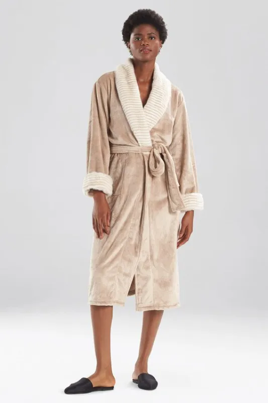 Faux Fur Trim Robe made by Natori