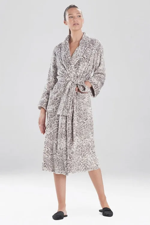 Cashmere Fleece Leopard Robe sold by Natori