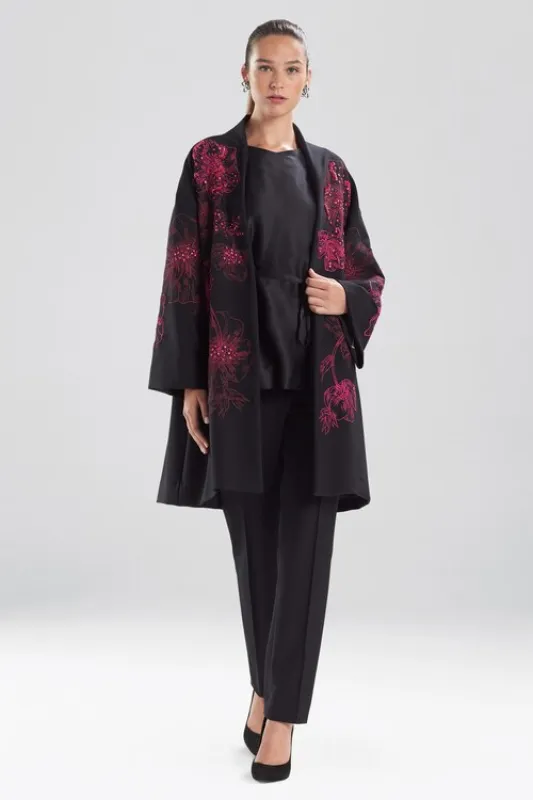 Compact Knit Crepe Beaded Caban Jacket sold by Natori
