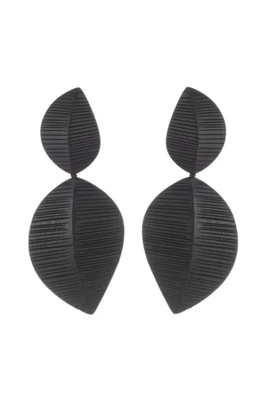 Textured Acacia Wood Leaf Earrings made by Natori