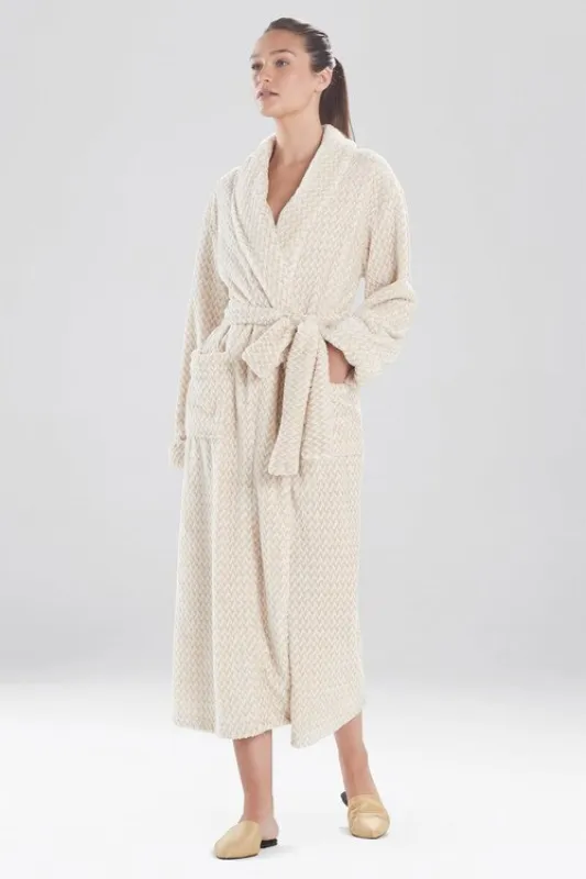 Plush Jacquard Geo Robe made by Natori