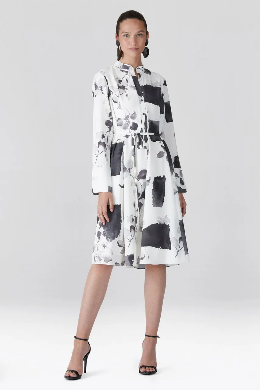 Zen Garden - Silky Soft Shirt Dress - white with black sold by Natori product image thumbnail 2