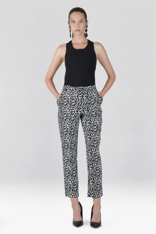 Stencil Vine Jacquard Ankle Pants sold by Natori