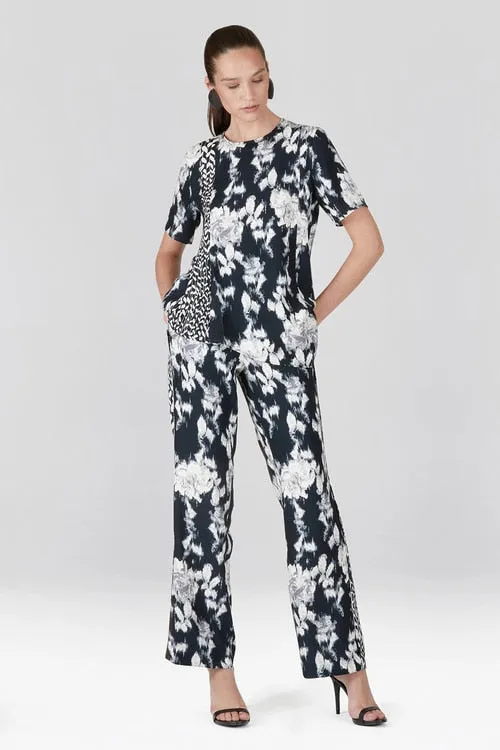 Tie-Dye Floral Fluid Crepe Pull On Pants sold by Natori product image thumbnail 5