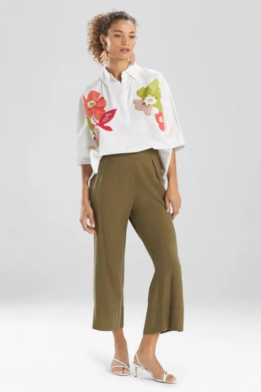 Sanded Twill Cropped Pants sold by Natori
