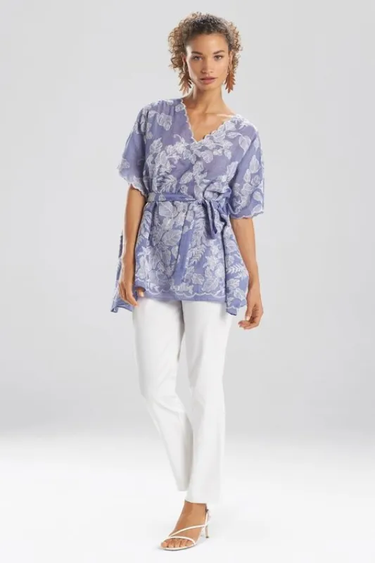 Floral Embroidery Caftan Top made by Natori