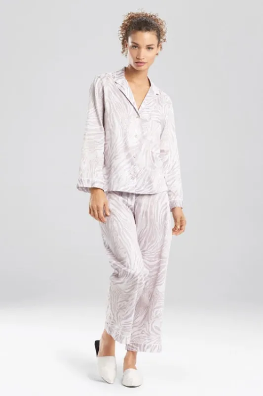 Zebra - Cotton Sateen Notch PJ - grey made by Natori
