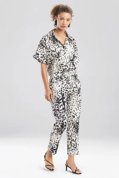 Ombre Animale - Cotton Poplin Pants - Black sold by Natori