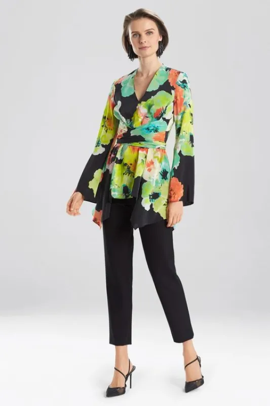 Ophelia Printed CDC Tie Front Top made by Natori