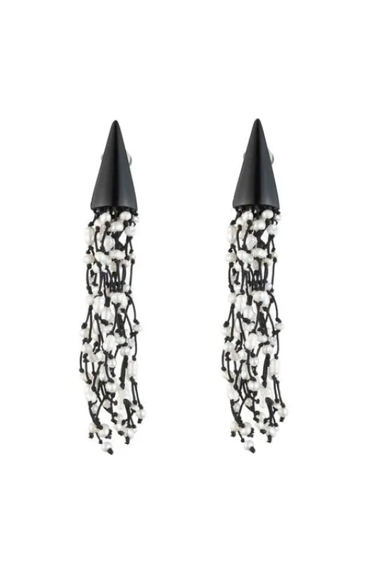 Fresh Water Pearl Tassel Clip Earrings sold by Natori