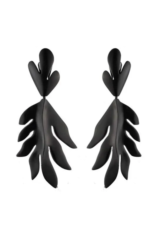 Buffalo Cut Out Leaf Clip Earrings made by Natori