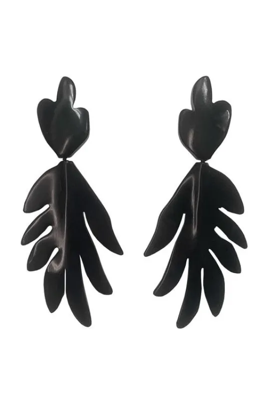 Buffalo Abstract Leaf Clip Earrings sold by Natori