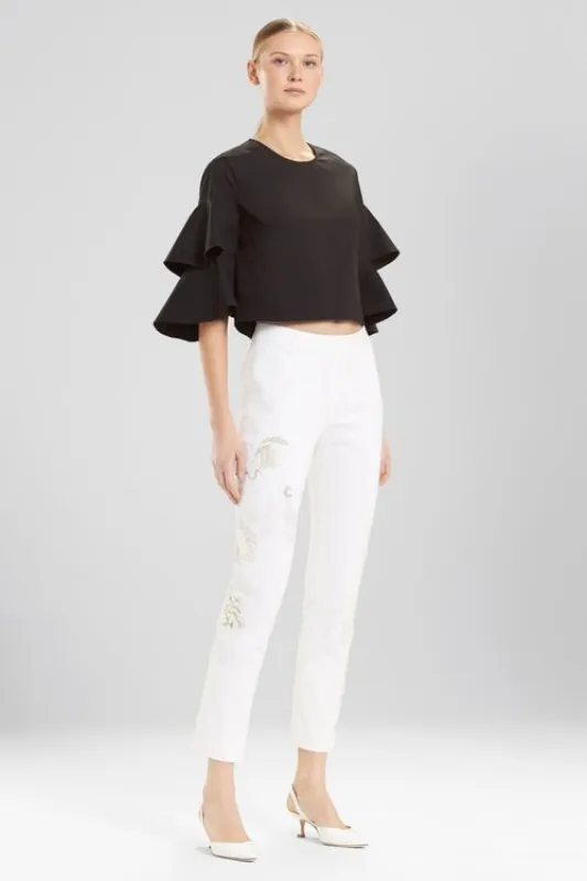 Denim Ankle Pants With Embroidery sold by Natori