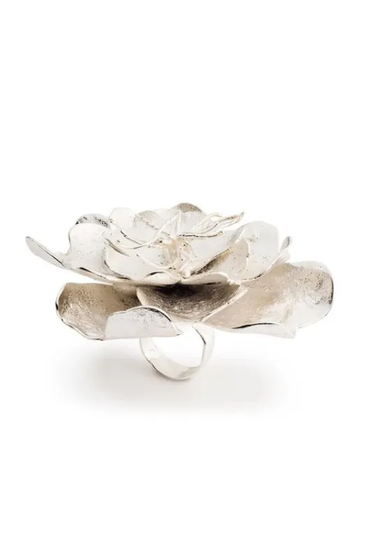 Silver Plated Brass Peony Ring made by Natori