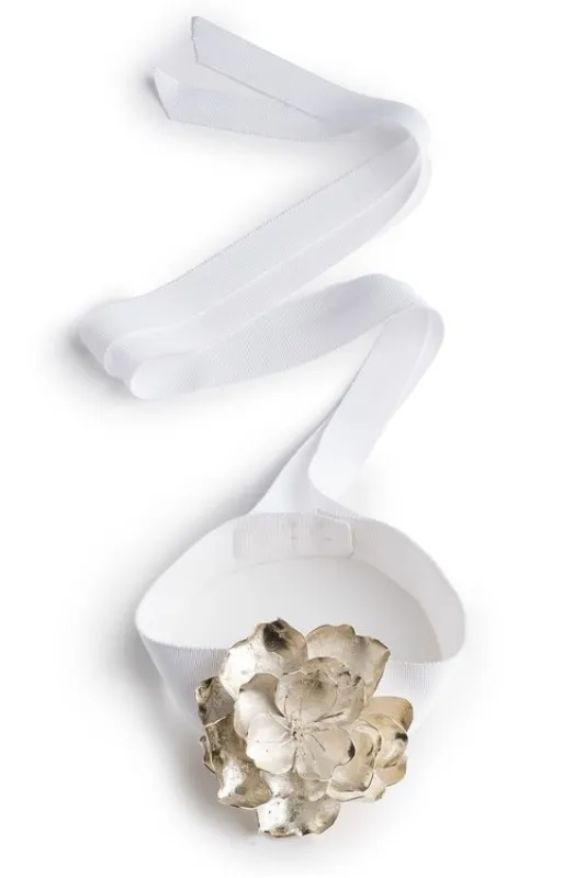 Silver Plated Brass Medium Peony Choker sold by Natori