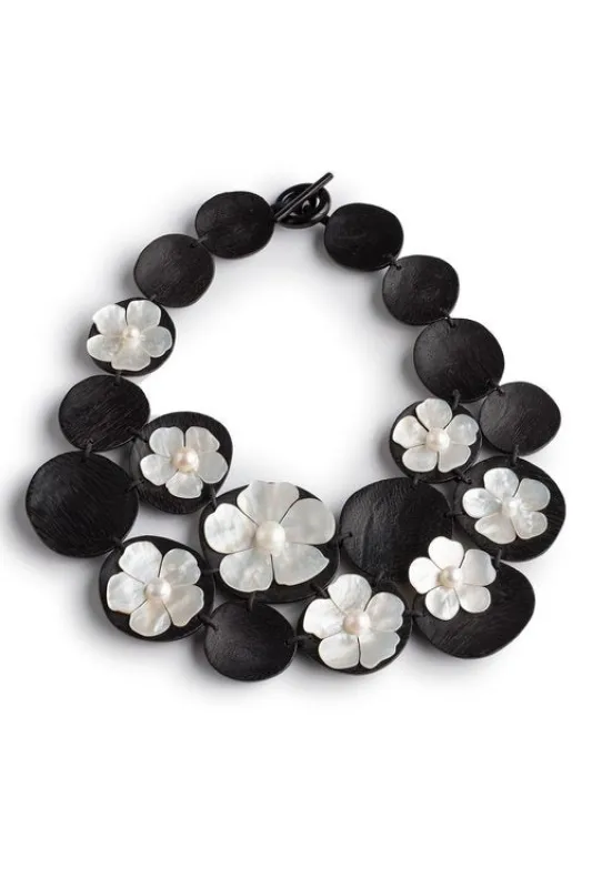 Mother Of Pearl Cluster Necklace made by Natori