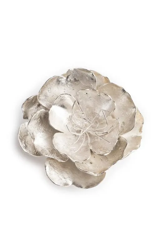 Silver Plated Brass Small Peony Brooch sold by Natori