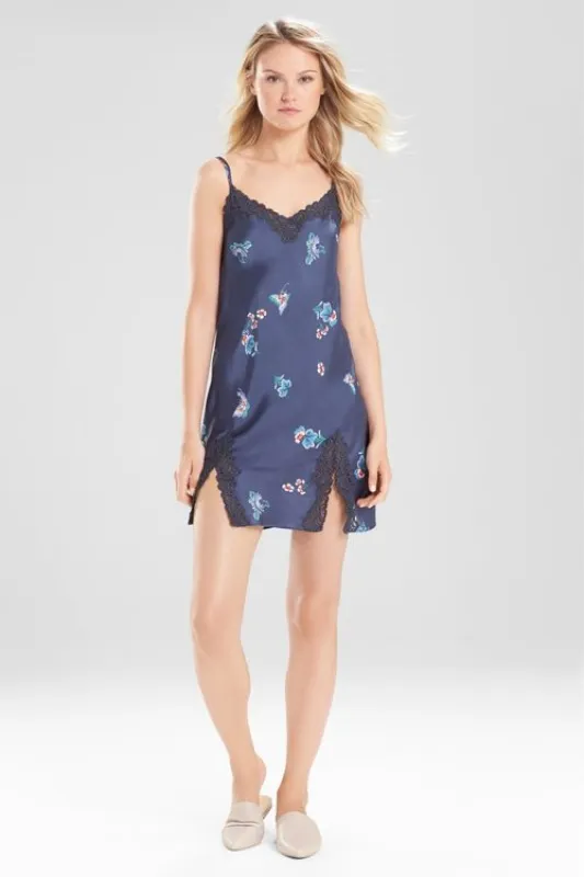 Papillon Printed Feathers Satin Chemise sold by Natori