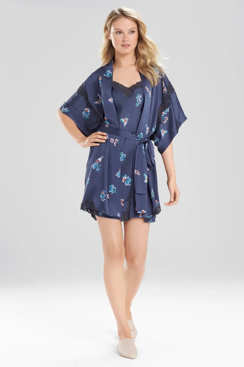 Papillon Printed Feathers Satin Robe sold by Natori product image thumbnail 3