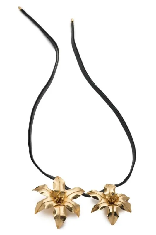 Brass Double Floral Necklace made by Natori