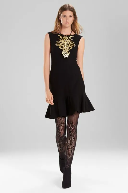 Knit Crepe Ruffle Hem Dress sold by Natori