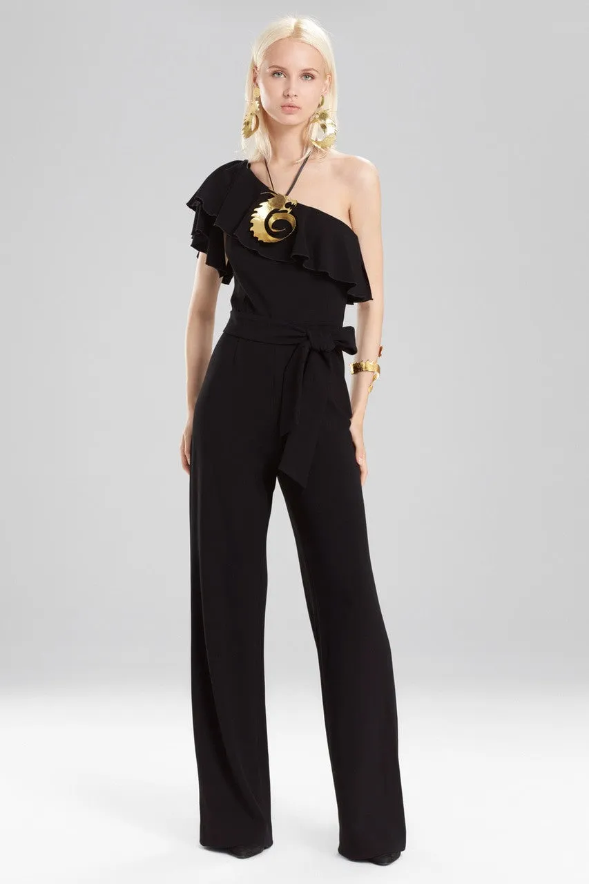 Knit Crepe One Shoulder Ruffle Jumpsuit sold by Natori product image thumbnail 2