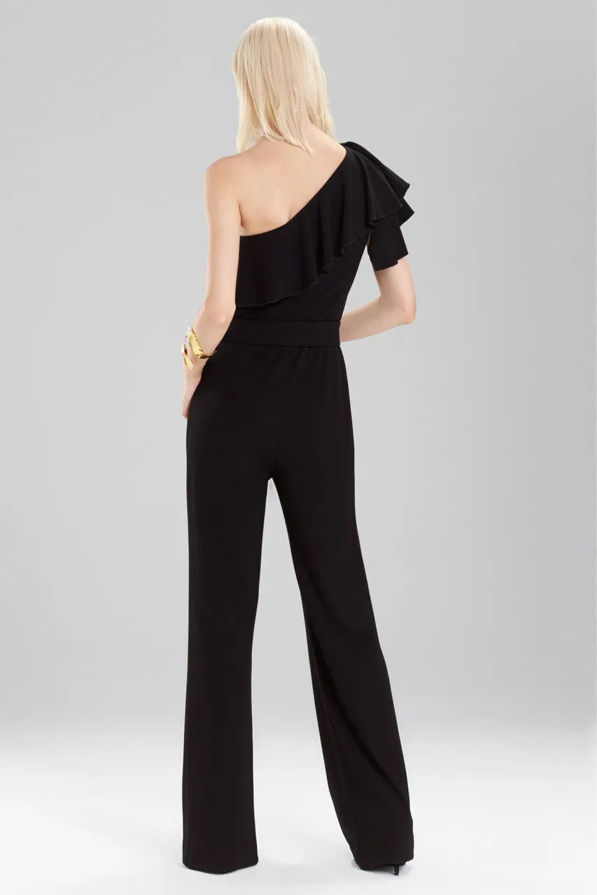 Knit Crepe One Shoulder Ruffle Jumpsuit sold by Natori product image thumbnail 3