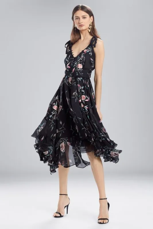 Pressed Flower Printed Silk Chiffon Dress sold by Natori