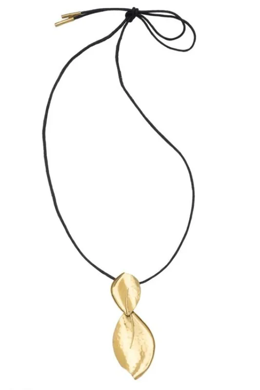 Brass Leaves Necklace made by Natori