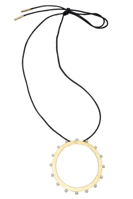 Brass & Mother of Pearl Necklace made by Natori