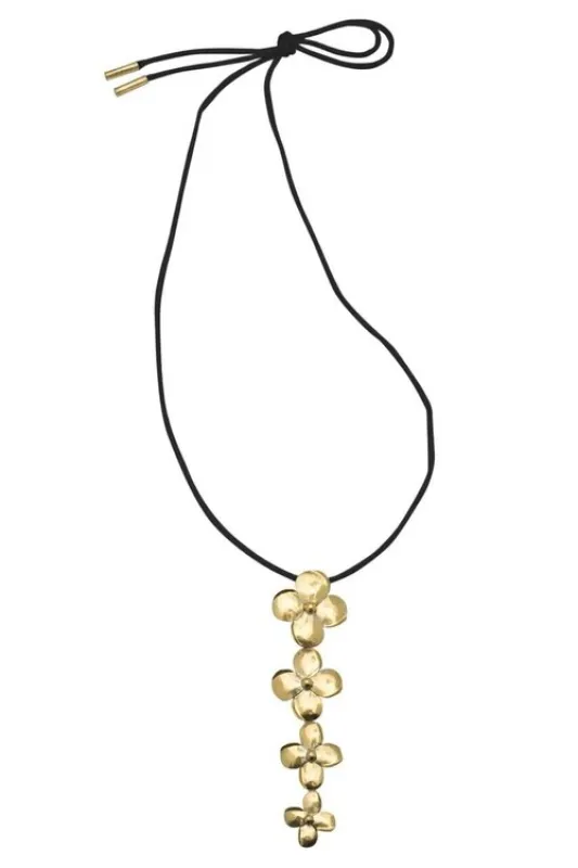 Long Brass Flower Necklace sold by Natori