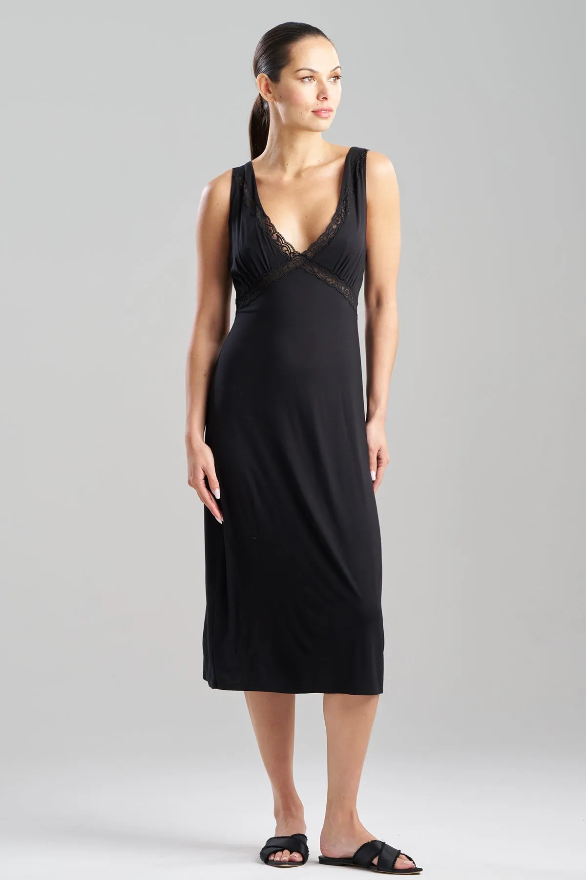Feathers Essentials Lenzing™ Ecovero™ Viscose Lace Applique Slip Dress sold by Natori