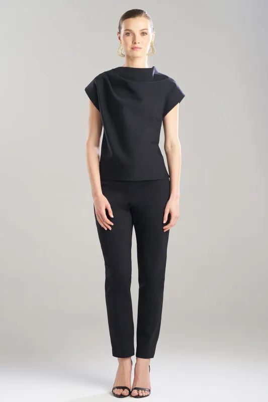 Techno Crepe Drape Neck Top made by Natori