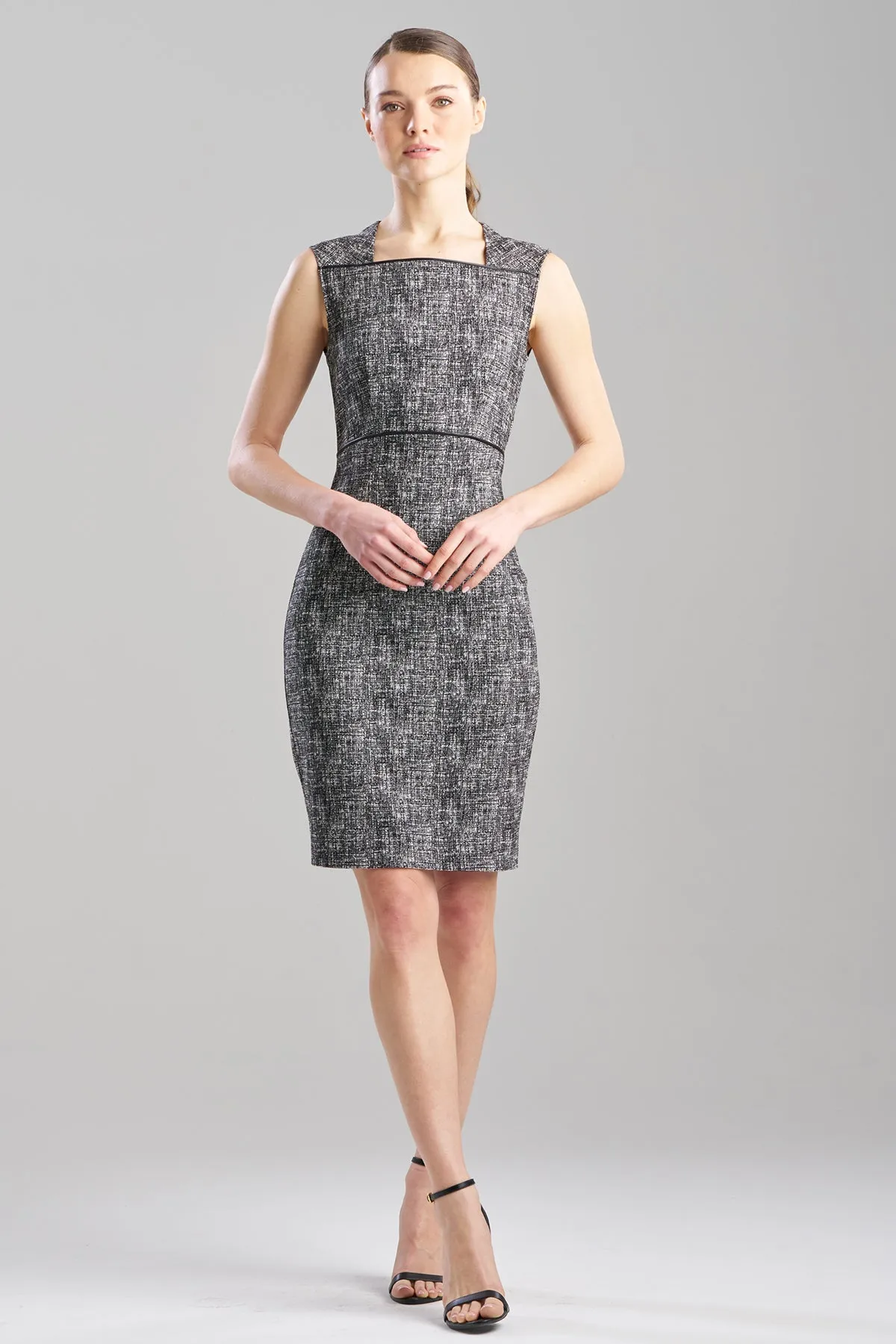 Double Weave Jacquard Square Neck Sheath Dress sold by Natori