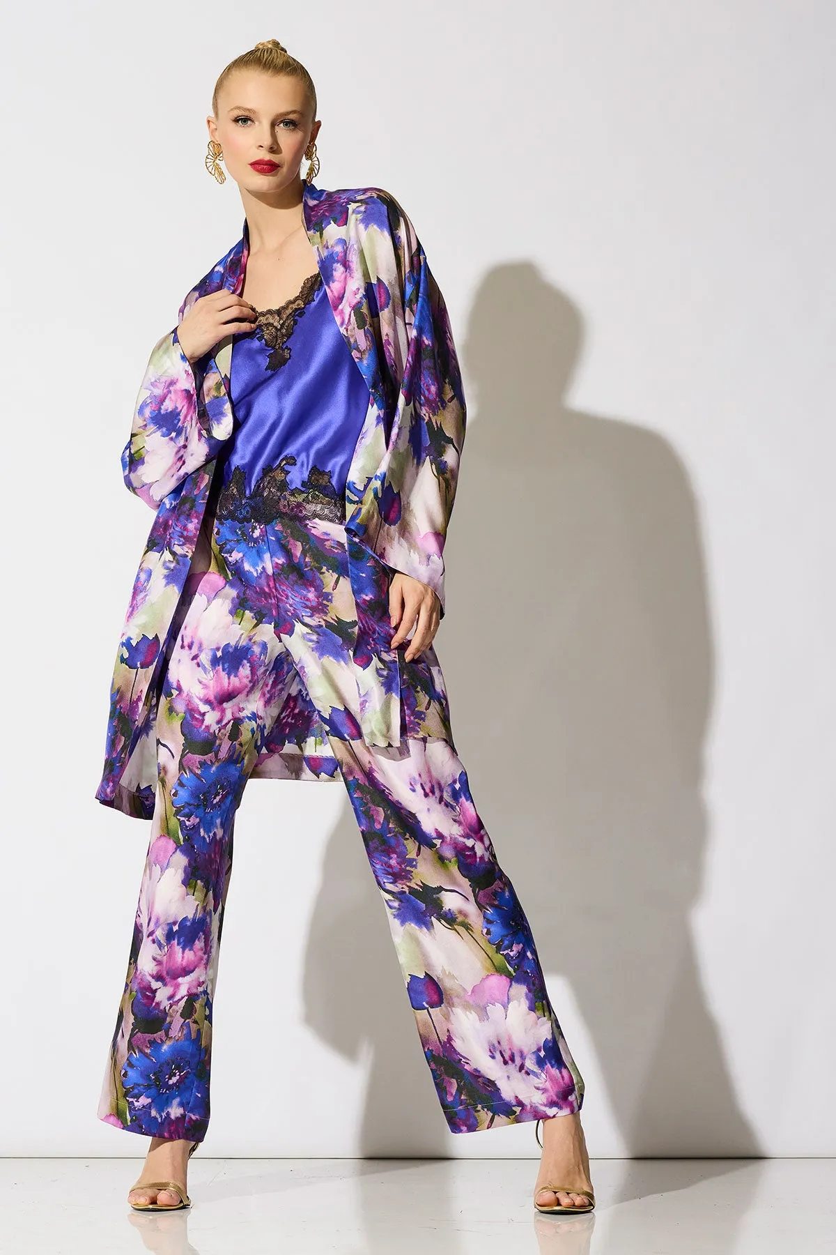 Autumn Floral Silk Twill Kimono Jacket sold by Natori product image thumbnail 5