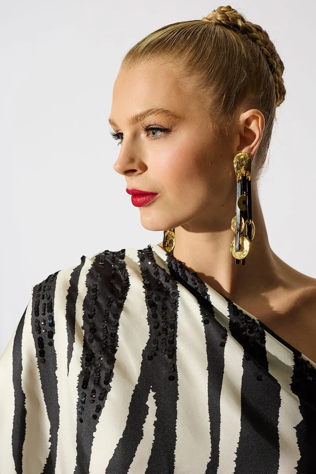 Zebra Silk Twill One Shoulder Top sold by Natori product image thumbnail 5