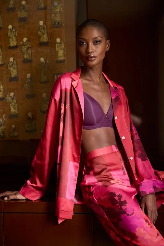 Coromandel Printed Stretch Satin Notch PJ Set made by Natori