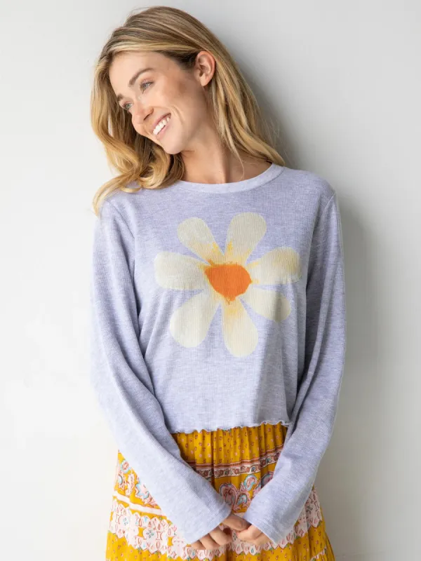 Long Sleeve Waffle Tee Shirt - Heather Grey sold by NATURAL LIFE