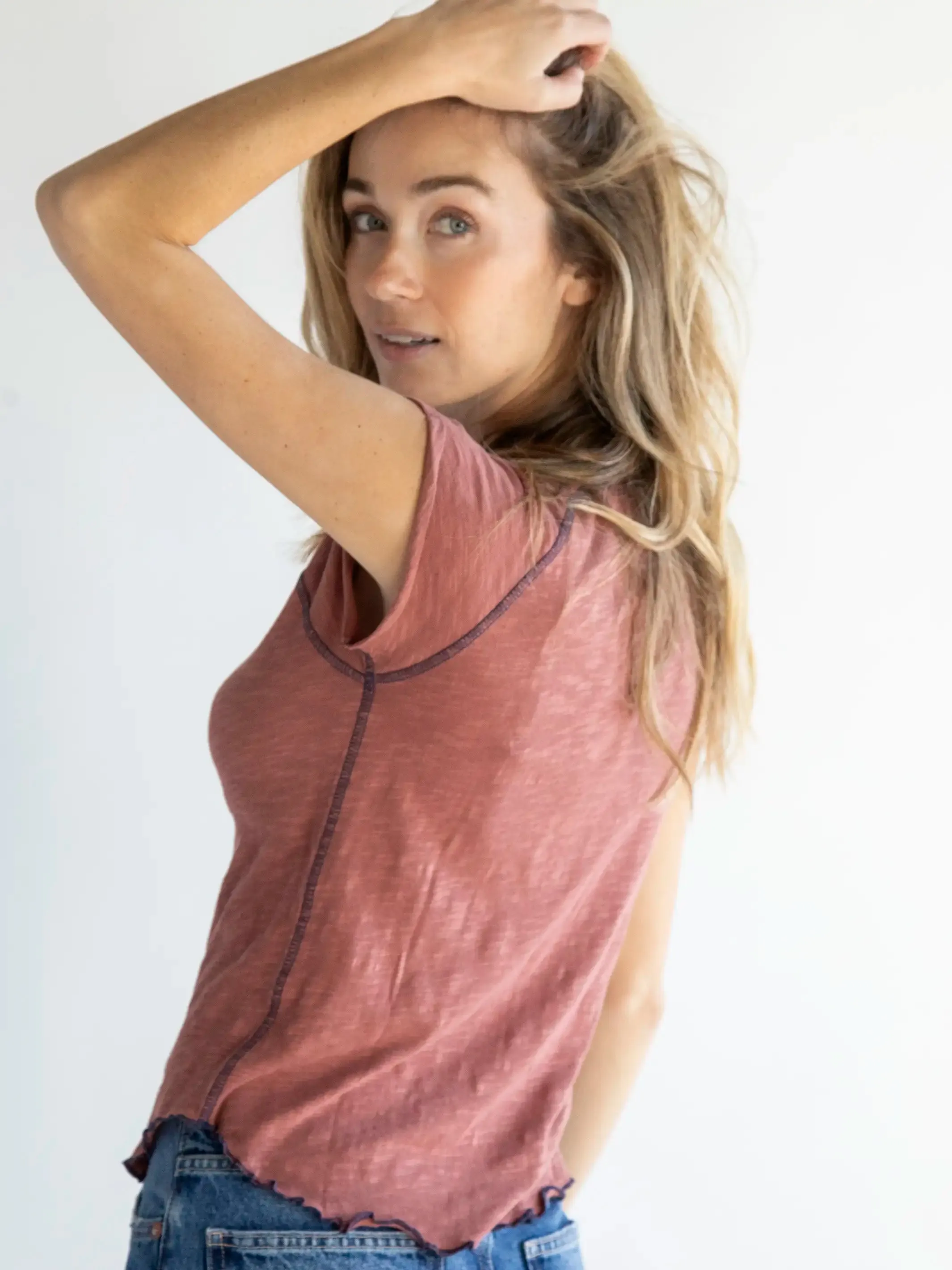 Lily Knit Tee Shirt - Rust sold by NATURAL LIFE product image thumbnail 5