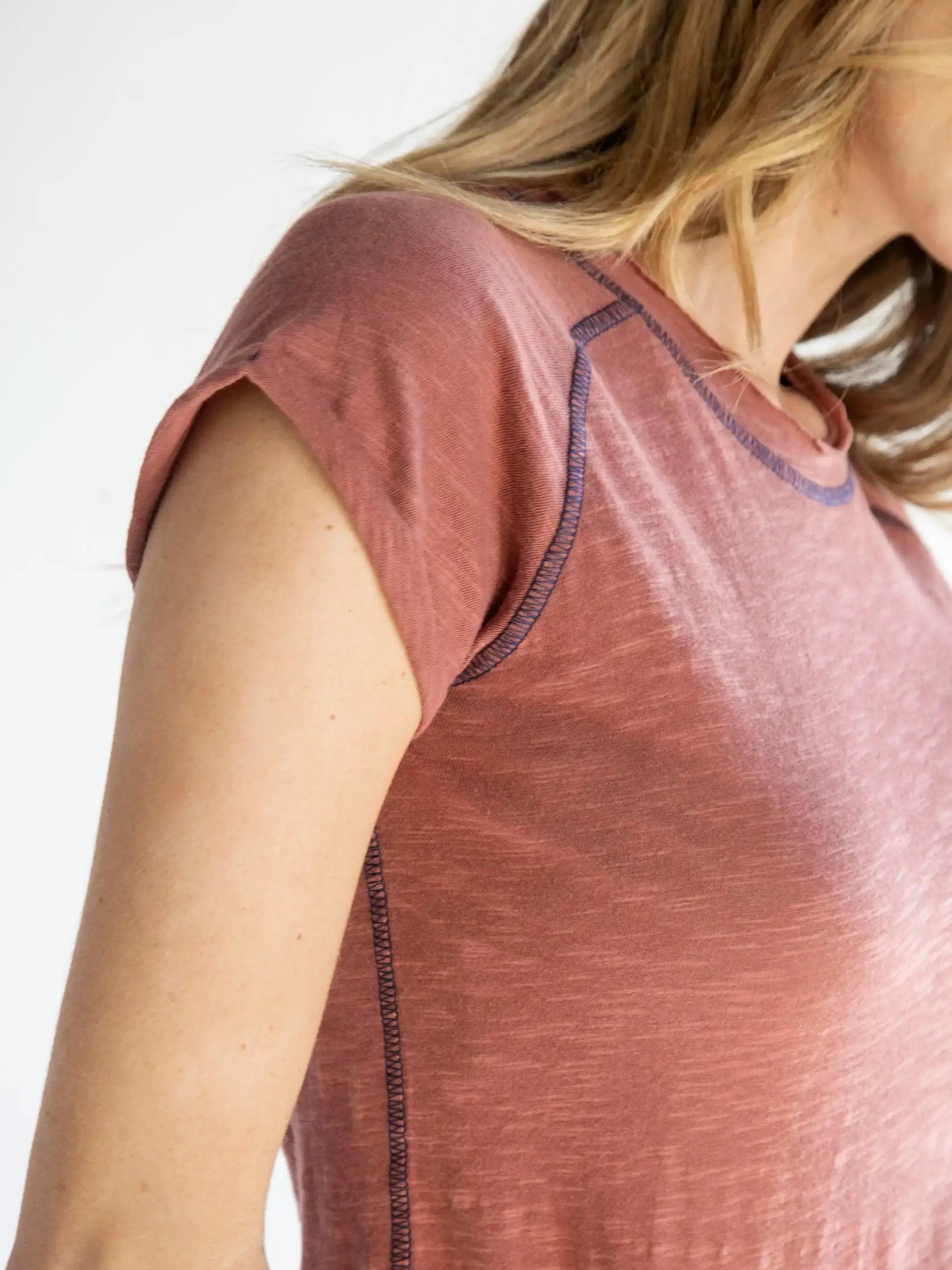 Lily Knit Cotton Tee Shirt - Rust sold by NATURAL LIFE product image thumbnail 2