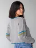 Intarsia Layering Sweater - Heather Grey sold by NATURAL LIFE