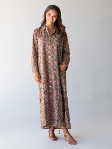 Drew Cotton Shirt Dress - Rusty Floral sold by NATURAL LIFE