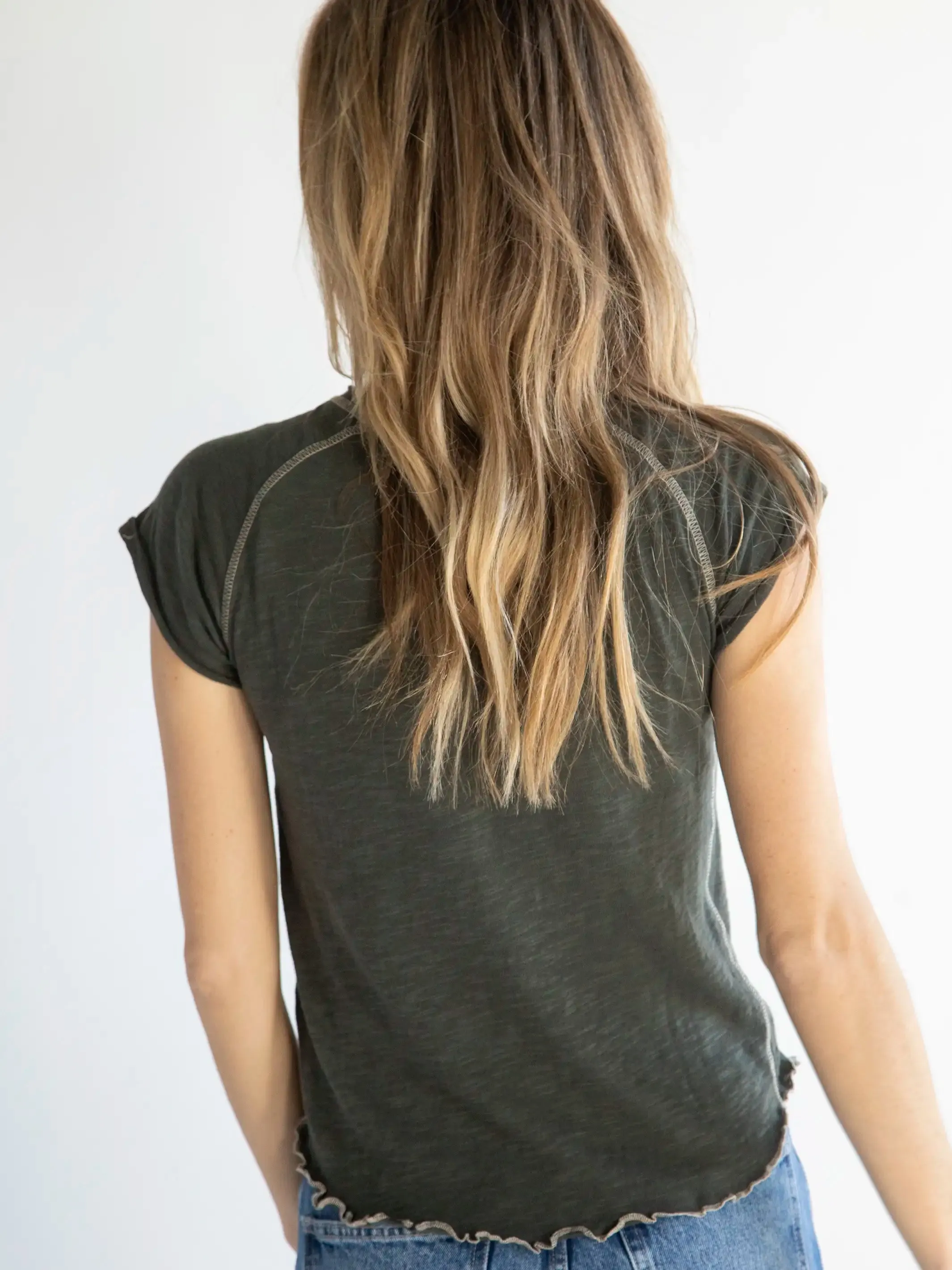 Lily Knit Cotton Tee Shirt - Charcoal sold by NATURAL LIFE product image thumbnail 5